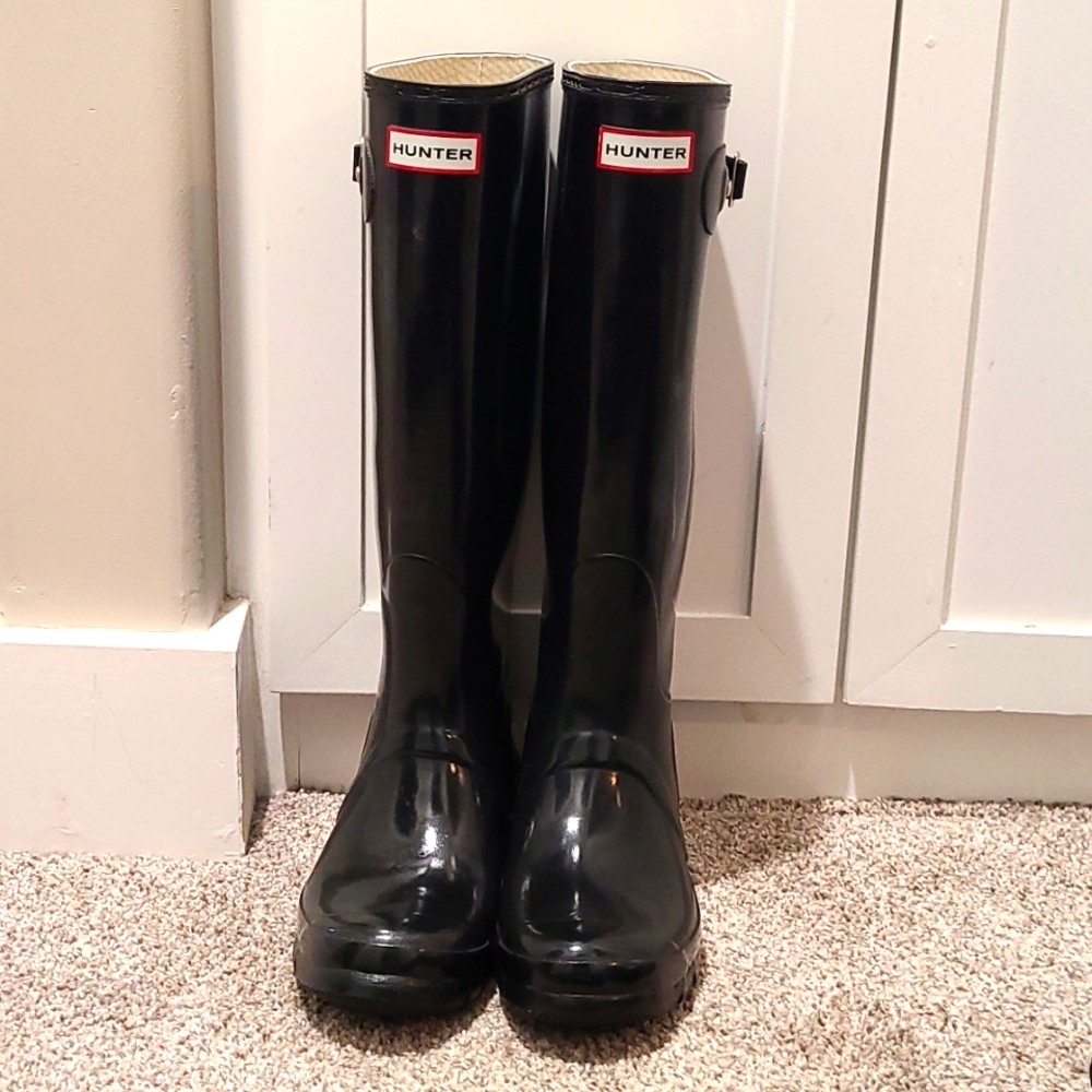Tall black Hunter boots